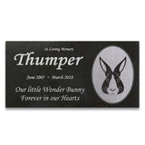 Personalized Rabbit Memorial - Granite Stone Pet Grave Marker - 6x12 - Thumper