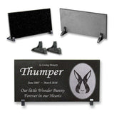 Personalized Rabbit Memorial - Granite Stone Pet Grave Marker - 6x12 - Thumper