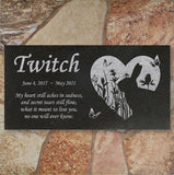 Personalized Rabbit Memorial - Granite Stone Pet Grave Marker - 6x12 - Twitch