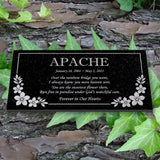 Personalized Cat or Dog Memorial - Granite Stone Pet Grave Marker - 6x12 - Apache