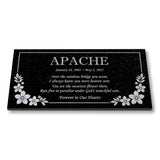 Personalized Cat or Dog Memorial - Granite Stone Pet Grave Marker - 6x12 - Apache