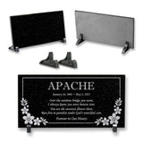 Personalized Cat or Dog Memorial - Granite Stone Pet Grave Marker - 6x12 - Apache