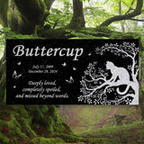 Personalized Cat Memorial - Granite Stone Pet Grave Marker - 6x12 - Buttercup