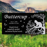 Personalized Cat Memorial - Granite Stone Pet Grave Marker - 6x12 - Buttercup