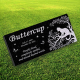 Personalized Cat Memorial - Granite Stone Pet Grave Marker - 6x12 - Buttercup