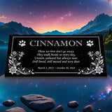 Personalized Cat Memorial - Granite Stone Pet Grave Marker - 6x12 - Cinnamon