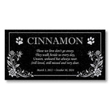 Personalized Cat Memorial - Granite Stone Pet Grave Marker - 6x12 - Cinnamon