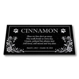 Personalized Cat Memorial - Granite Stone Pet Grave Marker - 6x12 - Cinnamon