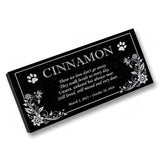 Personalized Cat Memorial - Granite Stone Pet Grave Marker - 6x12 - Cinnamon