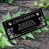 Personalized Cat Memorial - Granite Stone Pet Grave Marker - 6x12 - Cinnamon