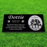 Personalized King Charles Cavalier Memorial - Granite Pet Memorial - 6x12 - Dottie