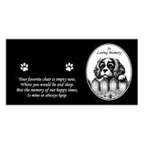 Personalized King Charles Cavalier Memorial - Granite Pet Memorial - 6x12 - Dottie