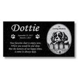 Personalized King Charles Cavalier Memorial - Granite Pet Memorial - 6x12 - Dottie