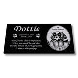 Personalized King Charles Cavalier Memorial - Granite Pet Memorial - 6x12 - Dottie