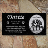 Personalized King Charles Cavalier Memorial - Granite Pet Memorial - 6x12 - Dottie