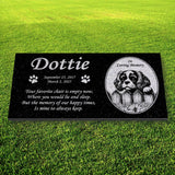 Personalized King Charles Cavalier Memorial - Granite Pet Memorial - 6x12 - Dottie