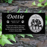 Personalized King Charles Cavalier Memorial - Granite Pet Memorial - 6x12 - Dottie