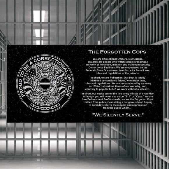 The Forgotten Cops - Laser Engraved - Black Granite Plaque - Correctional Officer Coin 1