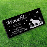 Personalized Cat Memorial - Granite Stone Pet Grave Marker - 6x12 - Moochie