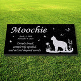 Personalized Cat Memorial - Granite Stone Pet Grave Marker - 6x12 - Moochie