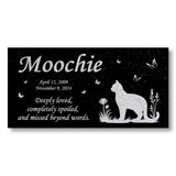 Personalized Cat Memorial - Granite Stone Pet Grave Marker - 6x12 - Moochie