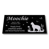 Personalized Cat Memorial - Granite Stone Pet Grave Marker - 6x12 - Moochie