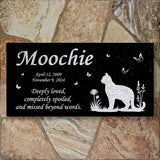 Personalized Cat Memorial - Granite Stone Pet Grave Marker - 6x12 - Moochie