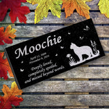 Personalized Cat Memorial - Granite Stone Pet Grave Marker - 6x12 - Moochie