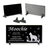 Personalized Cat Memorial - Granite Stone Pet Grave Marker - 6x12 - Moochie