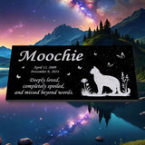 Personalized Cat Memorial - Granite Stone Pet Grave Marker - 6x12 - Moochie