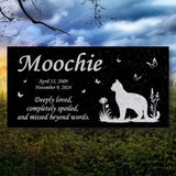 Personalized Cat Memorial - Granite Stone Pet Grave Marker - 6x12 - Moochie