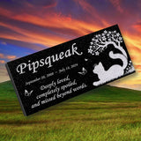 Personalized Cat Memorial - Granite Stone Pet Grave Marker - 6x12 - Pipsqueak