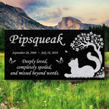Personalized Cat Memorial - Granite Stone Pet Grave Marker - 6x12 - Pipsqueak