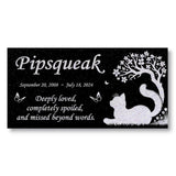 Personalized Cat Memorial - Granite Stone Pet Grave Marker - 6x12 - Pipsqueak