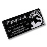 Personalized Cat Memorial - Granite Stone Pet Grave Marker - 6x12 - Pipsqueak