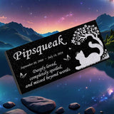 Personalized Cat Memorial - Granite Stone Pet Grave Marker - 6x12 - Pipsqueak