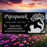 Personalized Cat Memorial - Granite Stone Pet Grave Marker - 6x12 - Pipsqueak