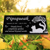 Personalized Cat Memorial - Granite Stone Pet Grave Marker - 6x12 - Pipsqueak