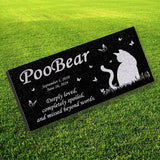 Personalized Cat Memorial - Granite Stone Pet Grave Marker - 6x12 - PooBear