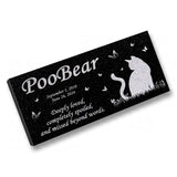 Personalized Cat Memorial - Granite Stone Pet Grave Marker - 6x12 - PooBear