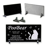 Personalized Cat Memorial - Granite Stone Pet Grave Marker - 6x12 - PooBear