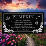 Personalized Cat Memorial - Granite Stone Pet Grave Marker - 6x12 - Pumpkin