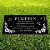 Personalized Cat Memorial - Granite Stone Pet Grave Marker - 6x12 - Pumpkin