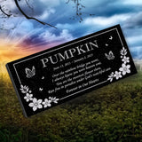 Personalized Cat Memorial - Granite Stone Pet Grave Marker - 6x12 - Pumpkin