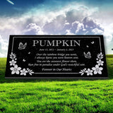 Personalized Cat Memorial - Granite Stone Pet Grave Marker - 6x12 - Pumpkin