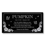 Personalized Cat Memorial - Granite Stone Pet Grave Marker - 6x12 - Pumpkin