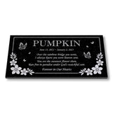 Personalized Cat Memorial - Granite Stone Pet Grave Marker - 6x12 - Pumpkin