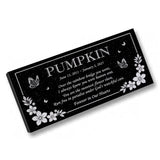 Personalized Cat Memorial - Granite Stone Pet Grave Marker - 6x12 - Pumpkin