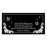 Personalized Cat Memorial - Granite Stone Pet Grave Marker - 6x12 - Pumpkin