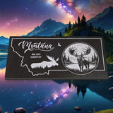 MONTANA STATE PLAQUE with a MOOSE IMAGE